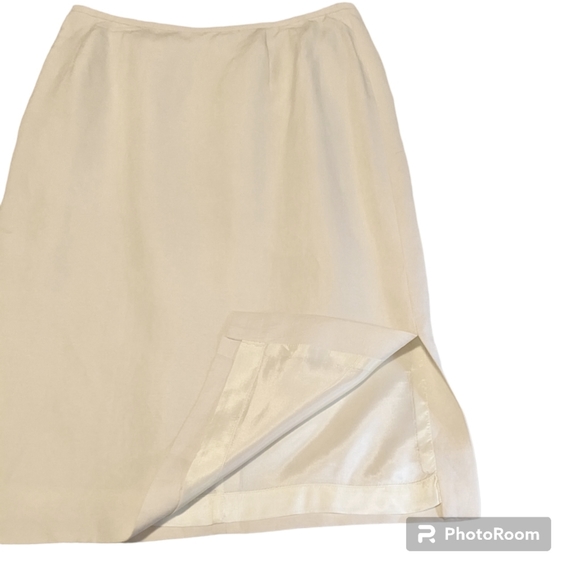 Kasper & Company ASL Designer Career Skirt Womens Sz 8 Off White Lined Zip Up - Picture 1 of 9